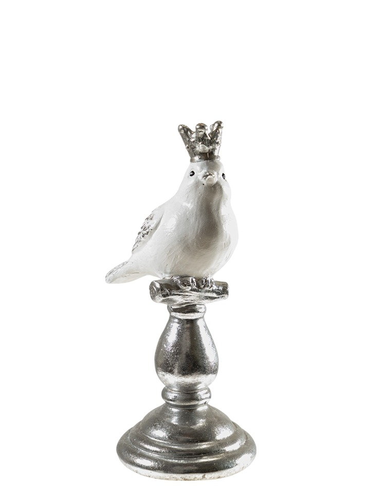 ΠΟΛΥΕΣΤΕΡΙΚΟ ΠΟΥΛΙ ΜΕ ΚΟΡΩΝΑ ΛΕΥΚΟ ΑΣΗΜΙ ΣΕ ΒΑΣΗ 10,5Χ7,5Χ18ΕΚ