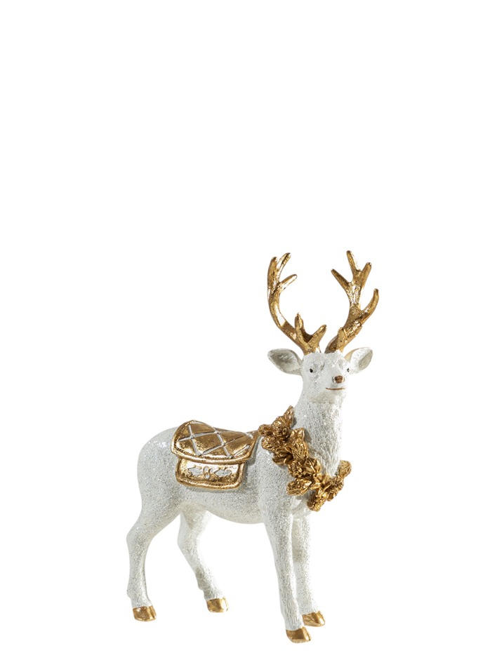 ΧΡΙΣΤΟΥΓΕΝΝΙΑΤΙΚΟΣ ΠΟΛΥΕΣΤΕΡΙΚΟΣ ΤΑΡΑΝΔΟΣ ΟΡΘΙΟΣ  ΛΕΥΚΟΣ ΧΡΥΣΟΣ 14,5Χ6,5Χ19ΕΚ