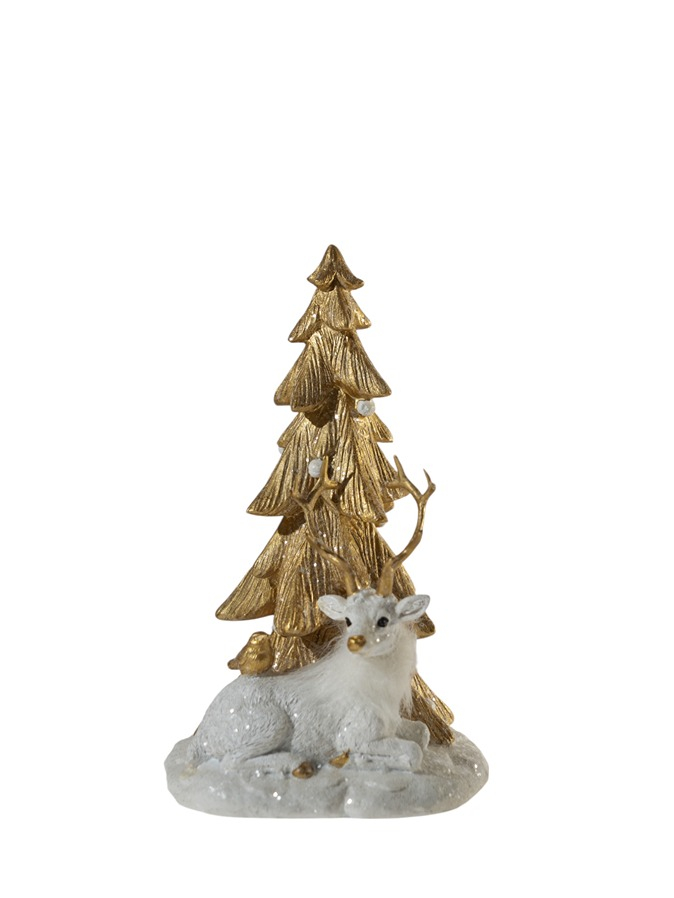 ΧΡΙΣΤΟΥΓΕΝΝΙΑΤΙΚΟ ΠΟΛΥΕΣΤΕΡΙΚΟ ΔΕΝΤΡΟ ΜΕ ΤΑΡΑΝΔΟ ΧΡΥΣΟ ΑΣΠΡΟ ΜΕ ΓΚΛΙΤΕΡ12,5Χ12Χ20ΕΚ