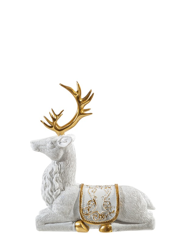 ΧΡΙΣΤΟΥΓΕΝΝΙΑΤΙΚΟΣ ΠΟΛΥΕΣΤΕΡΙΚΟΣ ΤΑΡΑΝΔΟΣ ΜΕ ΣΕΛΑ ΛΕΥΚΟΣ ΧΡΥΣΟΣ 19,8Χ8Χ22ΕΚ