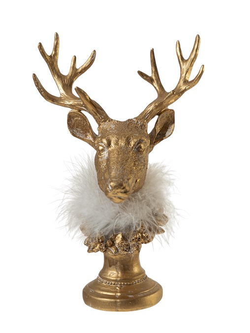 ΧΡΙΣΤΟΥΓΕΝΝΙΑΤΙΚΗ ΠΟΛΥΕΣΤΕΡΙΚΗ ΚΕΦΑΛΗ ΤΑΡΑΝΔΟΣ ΧΡΥΣΟΣ ΜΕ ΠΟΥΠΟΥΛΟ 17Χ12Χ26ΕΚ