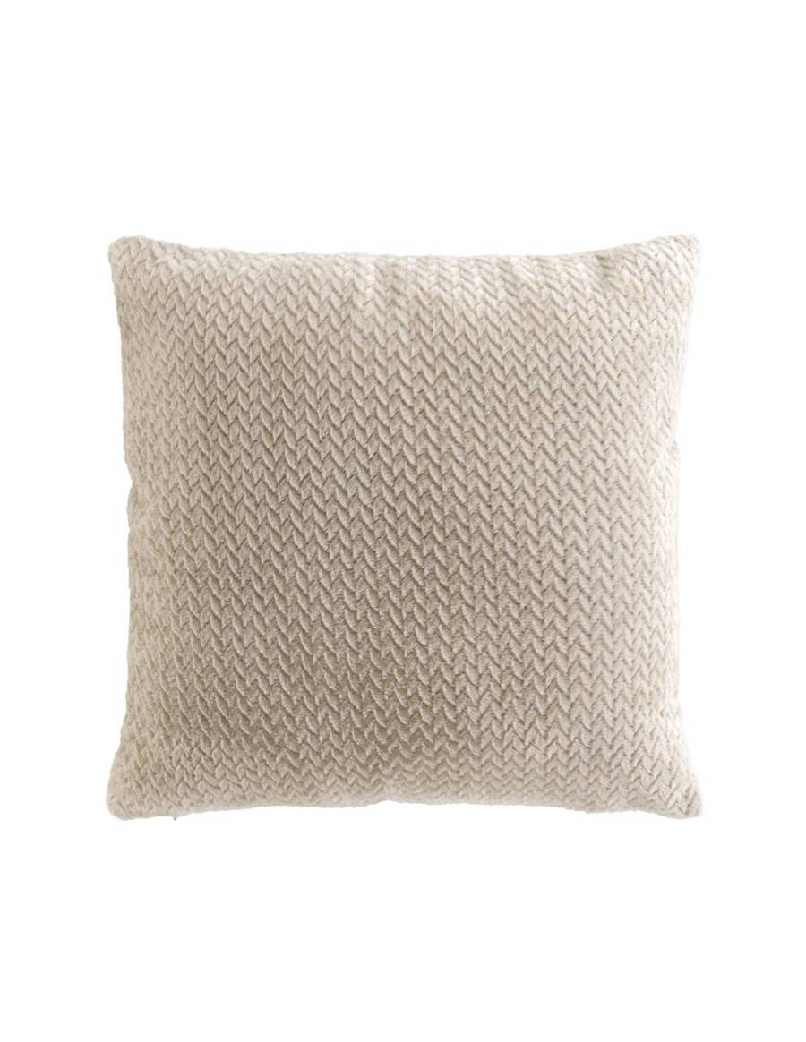 Μαξιλάρι embossed flannel μπεζ 45x45cm