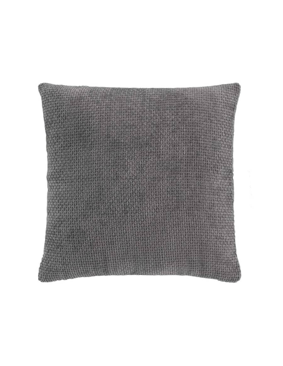 Μαξιλάρι embossed velvet ανθρακί 45x45cm