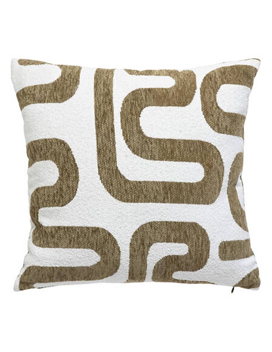 Μαξιλάρι Jacquard χακί λευκό 40x40cm