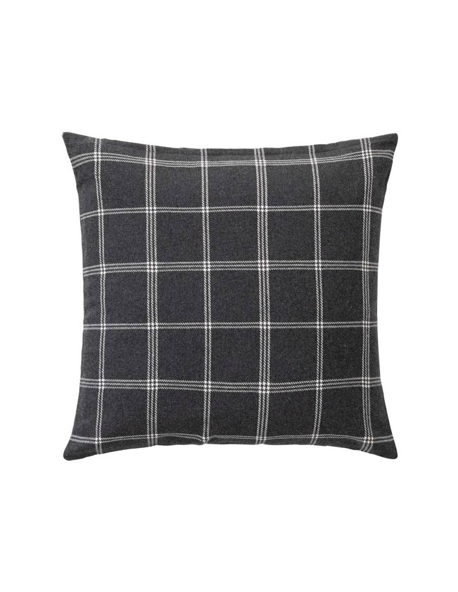 Μαξιλάρι καρό woven cotton/polyester ανθρακί 45x45cm