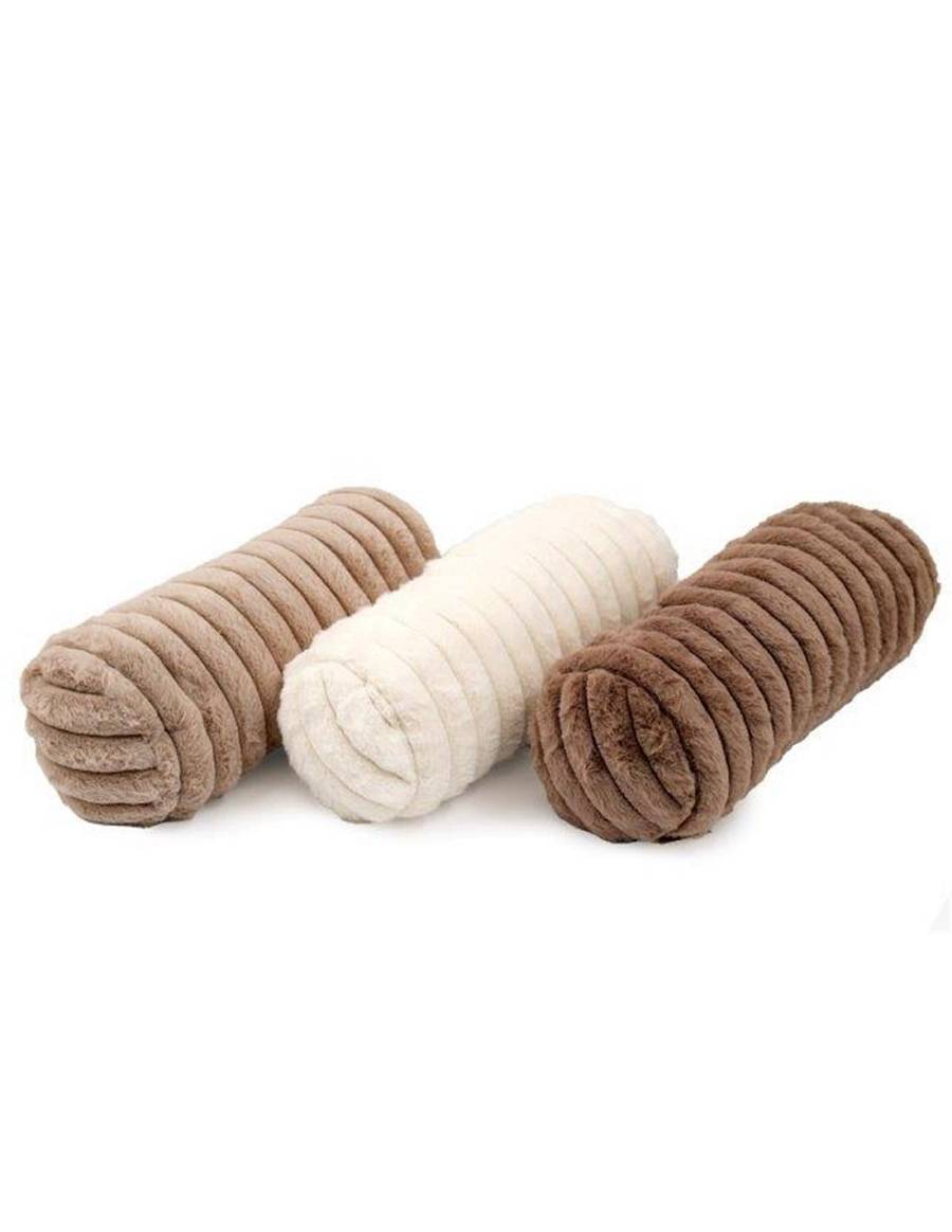 Μαξιλάρι κυλινδρικό γούνινο 3χρώματα 15x40cm