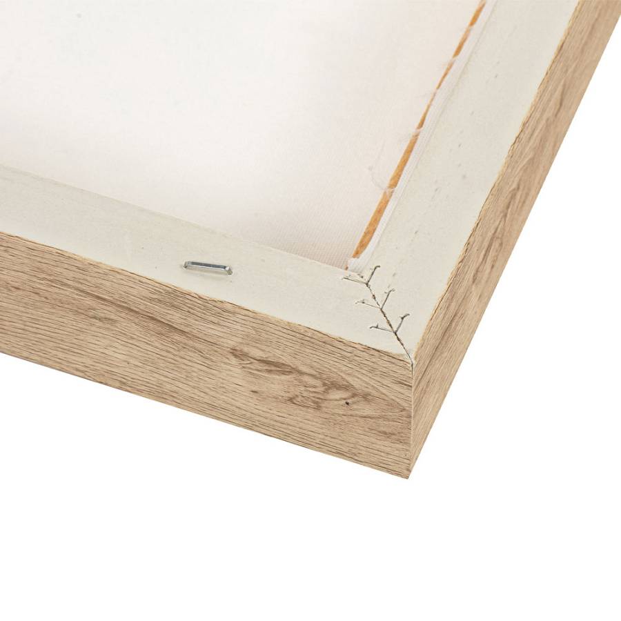 BLACK SEA ΠΙΝΑΚΑΣ ΔΙΑΚΟΣΜΗΤΙΚΟΣ ΜΕ ΚΟΡΝΙΖΑ 80x80x3.8cm ΚΑΜΒΑΣ BEIGE ΜΑΥΡΟ ΞΥΛΟ ΦΥΣΙΚΟ