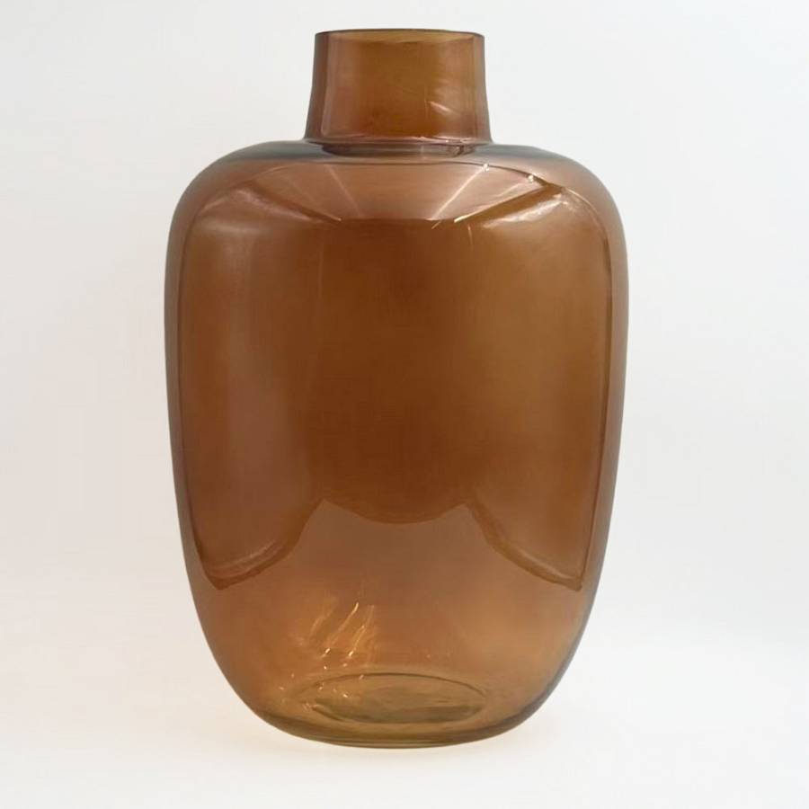 VIDRIO ΒΑΖΟ 25x25x38cm ΓΥΑΛΙ CARAMEL