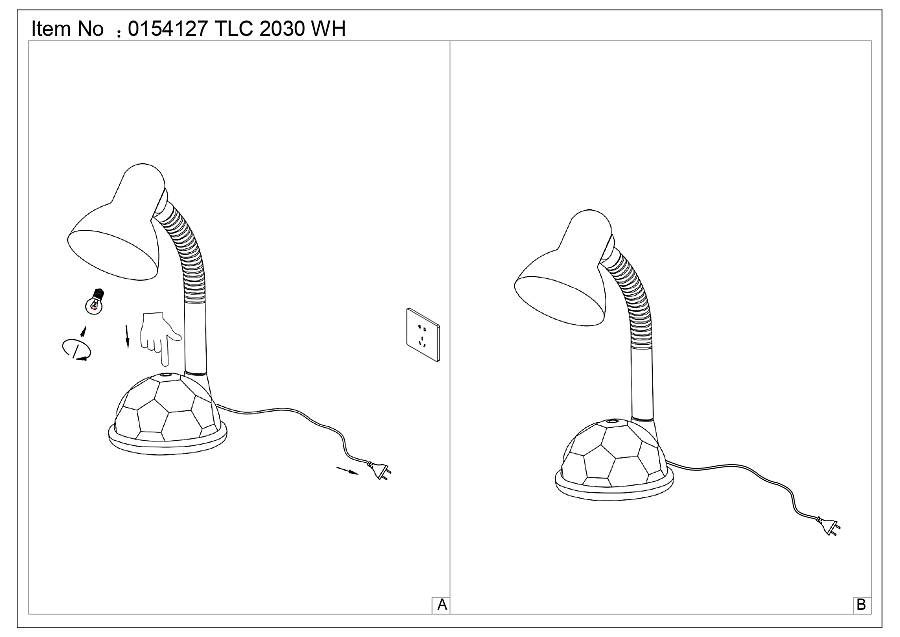TLC 2030 WH ΠΟΡΤΑΤΙΦ ΓΡΑΦΕΙΟΥ ΛΕΥΚΟ ΜΕ ΒΑΣΗ ΜΠΑΛΑ ΠΟΔΟΣΦΑΙΡΟΥ 1ΧΕ27