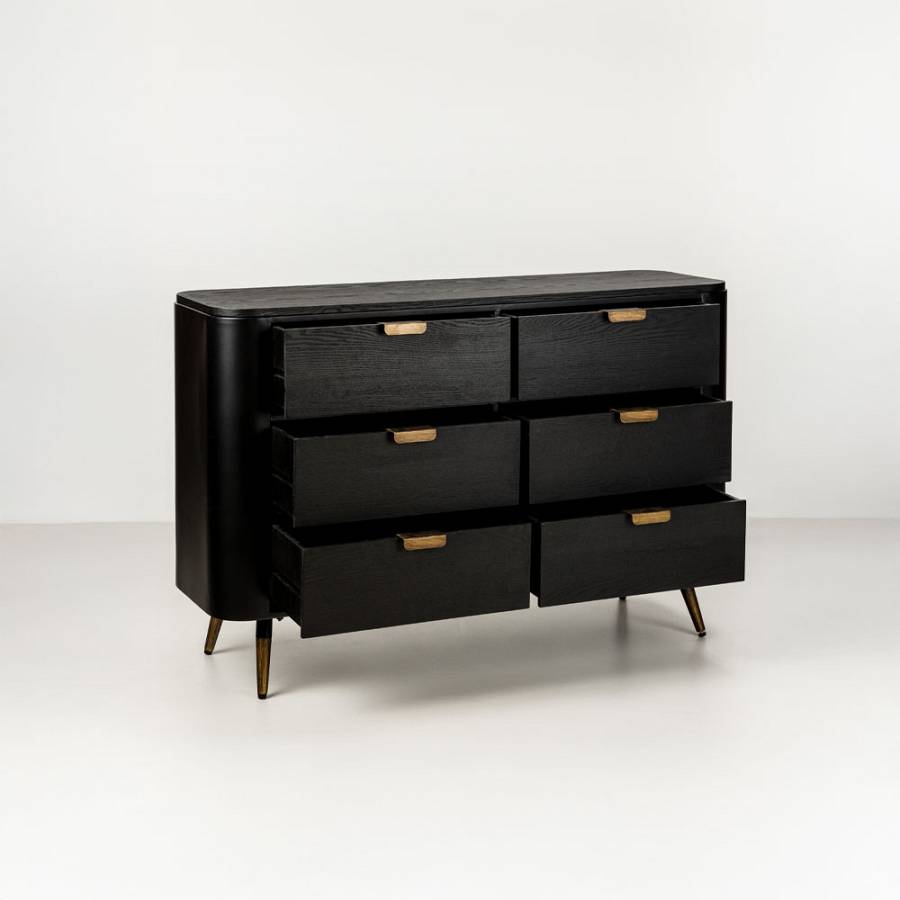 COLOMBO ΣΥΡΤΑΡΙΕΡΑ ΜΑΥΡΟ ΧΡΥΣΟ 118x39x77cm