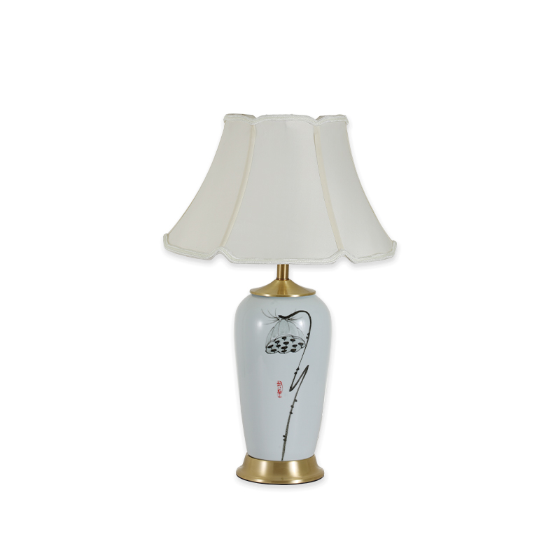 TLC 6356 ΕΠΙΤΡΑΠΕΖΙΑ ΛΑΜΠΑ ΚΕΡΑΜΙΚΗ ΛΟΥΛΟΥΔΙ ΜΕ ΑΜΠΑΖΟΥΡ ΚΛΑΣΣΙΚΟ ΕΚΡΟΥ 1XE27