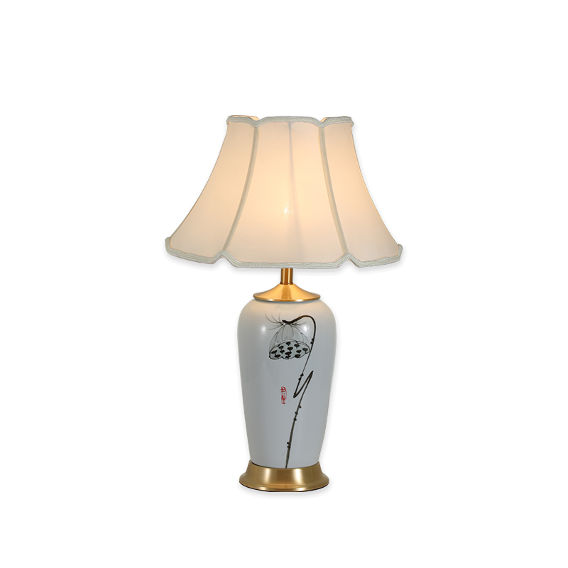 TLC 6356 ΕΠΙΤΡΑΠΕΖΙΑ ΛΑΜΠΑ ΚΕΡΑΜΙΚΗ ΛΟΥΛΟΥΔΙ ΜΕ ΑΜΠΑΖΟΥΡ ΚΛΑΣΣΙΚΟ ΕΚΡΟΥ 1XE27