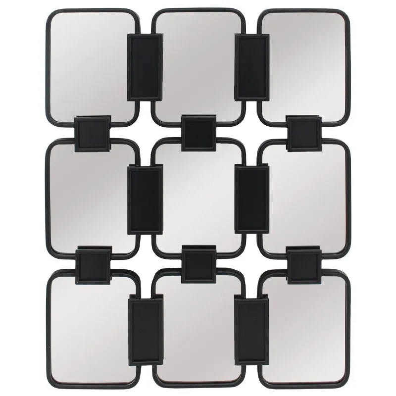 ΜΕΤΑΛΛΙΚΟΣ ΚΑΘΡΕΦΤΗΣ ΤΟΙΧΟΥ ΜΑΥΡΟ ΟΡΘΟΓΩΝΙΟΣ (ΣΥΝΘΕΣΗ X9) - 73x3x91cm 1/KIB