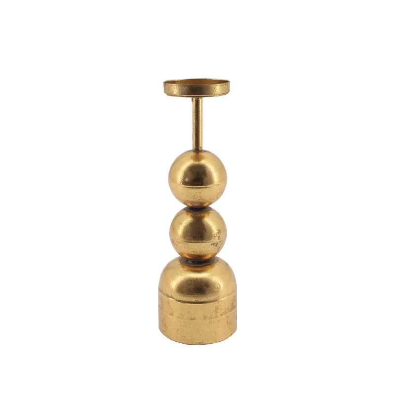 ΜΕΤΑΛΛΙΚΟ ΚΗΡΟΠΗΓΙΟ ΧΡΥΣΟ ΣΤΡΟΓΓΥΛΟ ΣΦΑΙΡA/ΒΑΣΗ ΨΗΛΟ - Φ8.5x26.5cm 8/KIB