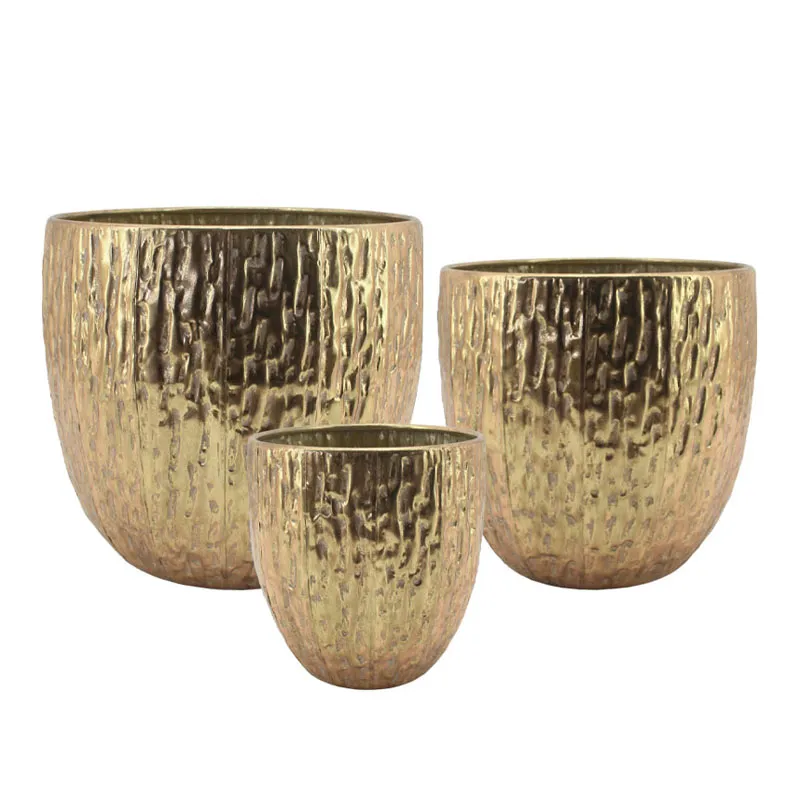 ΜΕΤΑΛΛΙΚΟ ΚΑΣΠΩ ΣΕΤ/3 ΧΡΥΣΟ ΣΤΡΟΓΓΥΛΟ/ΧΤΥΠΗΤΟ - L:Φ38.5x34.5, M:Φ31.5x30, S:Φ23x24cm 2/KIB