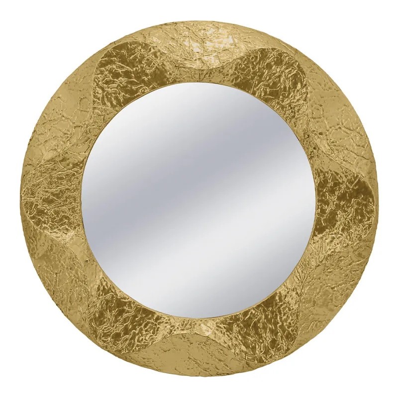 ΜΕΤΑΛΛΙΚΟΣ ΚΑΘΡΕΦΤΗΣ ΤΟΙΧΟΥ ΧΡΥΣΟ ΚΥΚΛΟΣ/ΣΦΥΡΗΛΑΤΟΣ - Φ104x7cm 1/KIB