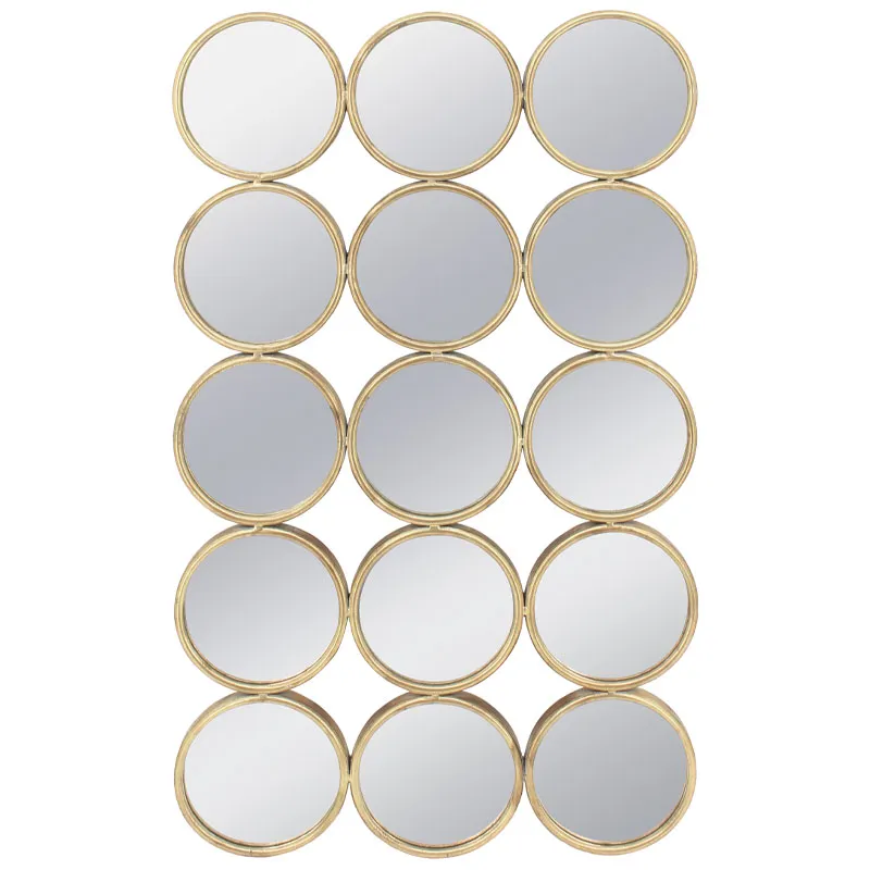 ΜΕΤΑΛΛΙΚΟΣ ΚΑΘΡΕΦΤΗΣ ΤΟΙΧΟΥ ΧΡΥΣΟ ΟΡΘΟΓΩΝΙΟΣ/ΚΥΚΛΟΙ (ΣΥΝΘΕΣΗ X15) - 61x2.5x102cm 1/KIB