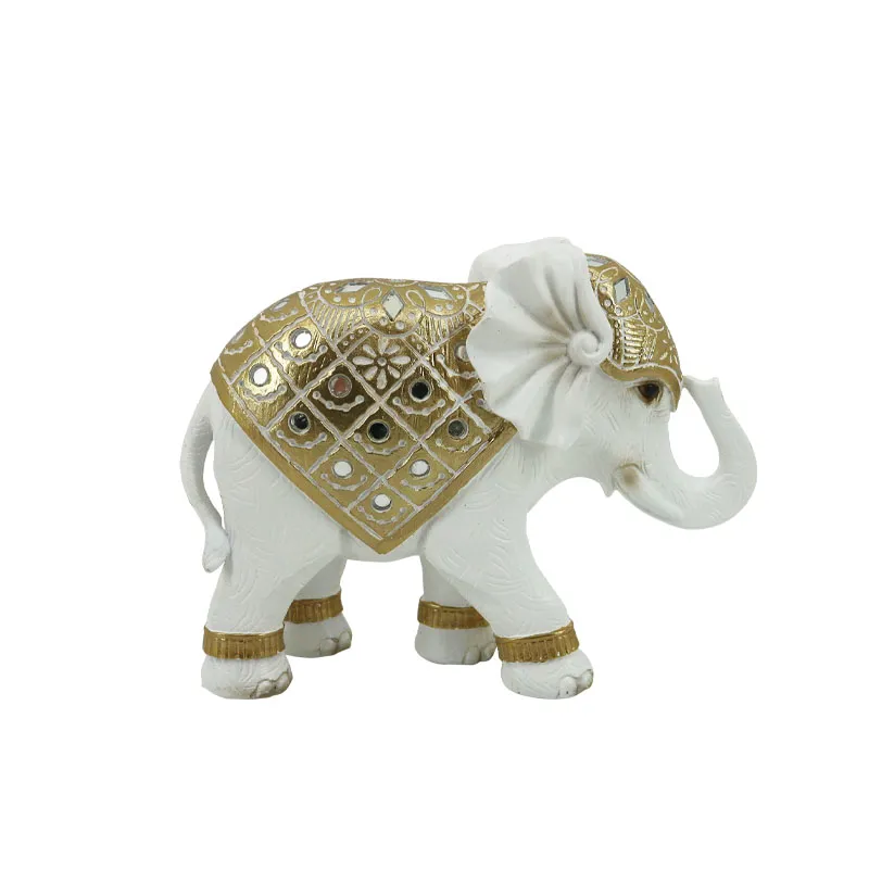 ΔΙΑΚΟΣΜΗΤΙΚΗ ΦΙΓΟΥΡΑ ΕΛΕΦΑΝΤΑΚΙ ΛΕΥΚΟ/ΧΡΥΣΟ ΜΕ ΣΤΟΛΙΔΙΑ - 20x6.5x16cm 18/KIB