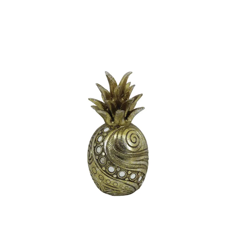 ΔΙΑΚΟΣΜΗΤΙΚΟ ΑΝΑΝΑΣ ΧΡΥΣΟ ΜΕ ΑΝΑΓΛΥΦΑ ΣΧΕΔΙΑ & ΓΥΑΛΑΚΙΑ - 8.5x8.5x16cm 48/KIB