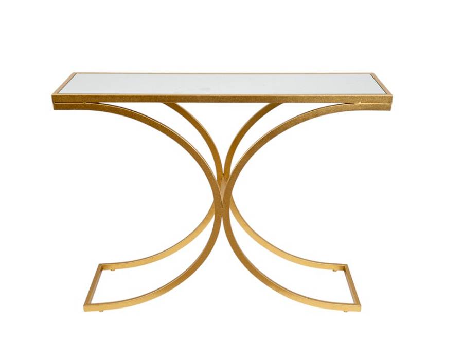 ΚΟΝΣΟΛΑ ΜΕΤΑΛΛΙΚΗ ΧΡΥΣΗ ΜΕ ΤΖΑΜΙ ΚΑΘΡΤΕΠΤΗ 106,50Χ30,5Χ79,5ΕΧΚ