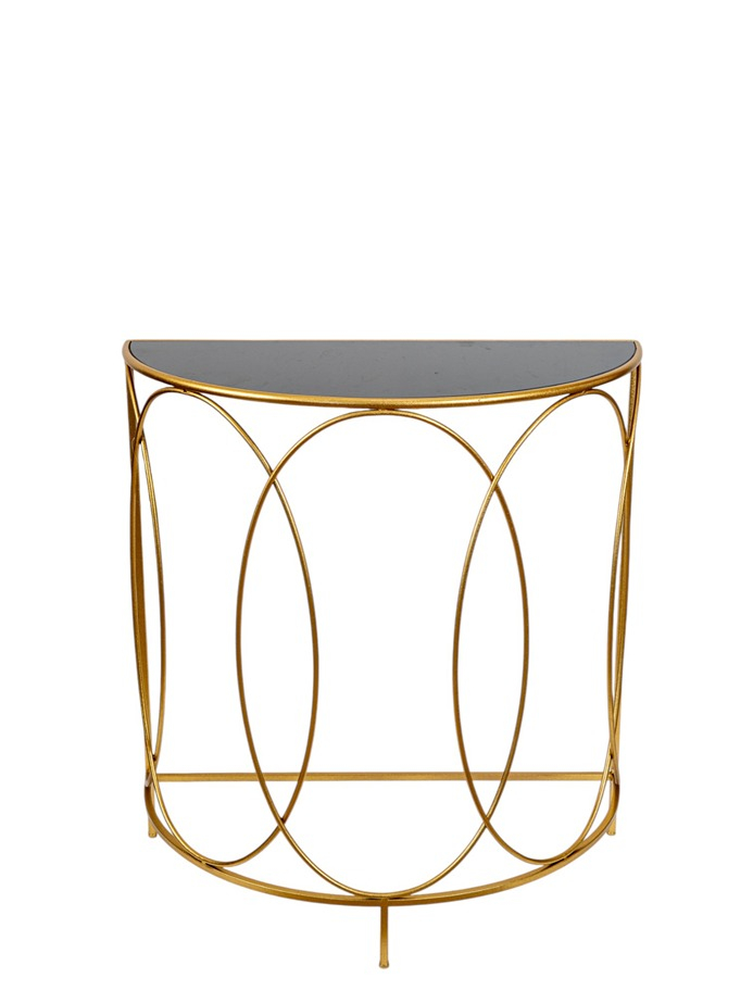 ΜΕΤΑΛΛΙΚΗ ΚΟΝΣΟΛΑ ΧΡΥΣΗ ΟΒΑΛ ΜΕ ΜΑΥΡΟ ΤΖΑΜΙ  75Χ37,56Χ81ΕΚ