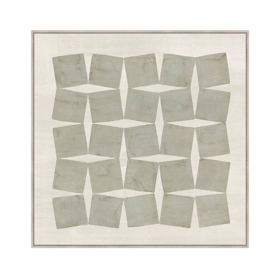 CHAINED ΠΙΝΑΚΑΣ ΔΙΑΚΟΣΜΗΤΙΚΟΣ ΜΕ ΚΟΡΝΙΖΑ 80x80x4cm ΚΑΜΒΑΣ BEIGE ΓΚΡΙ ΞΥΛΟ ΦΥΣΙΚΟ