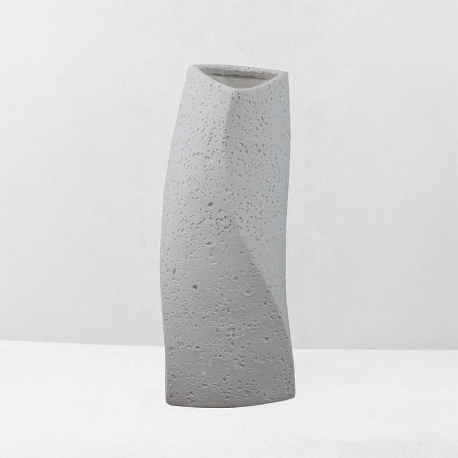 VOID III ΒΑΖΟ 16.5x14.5x39cm RESIN ΑΣΠΡΟ