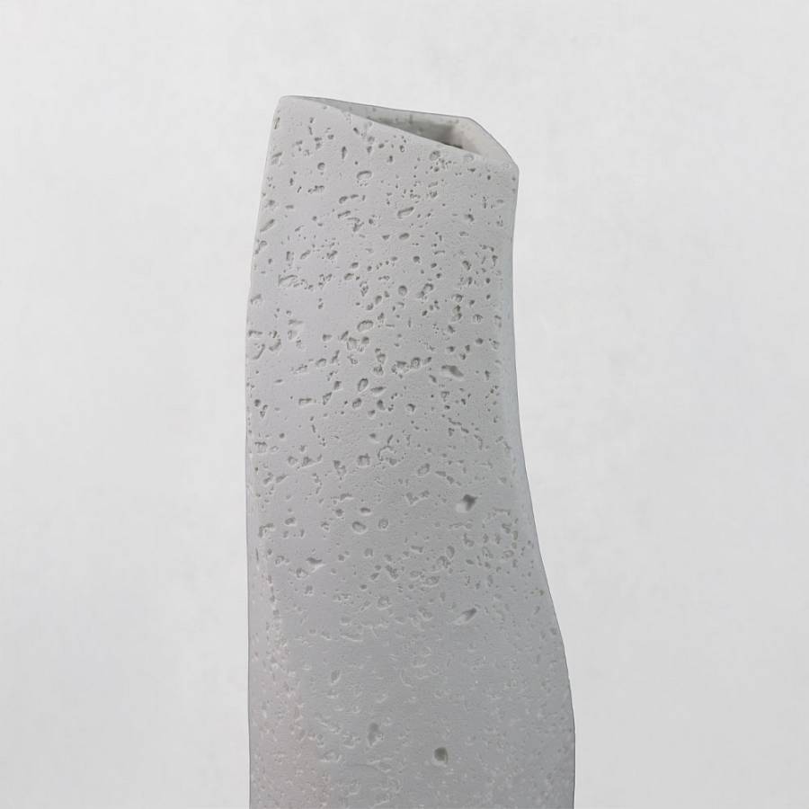 VOID III ΒΑΖΟ 16.5x14.5x39cm RESIN ΑΣΠΡΟ