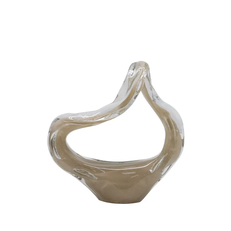 ΔΙΑΚΟΣΜΗΤΙΚΟ ΑΠΟ ΦΥΣΗΤΟ ΓΥΑΛΙ ΜΠΕΖ/ΔΙΑΦΑΝΟ ΑΦΗΡΗΜΕΝΟ ΚΟΝΤΟ - 24x12.5x24cm 4/ΚΙΒ