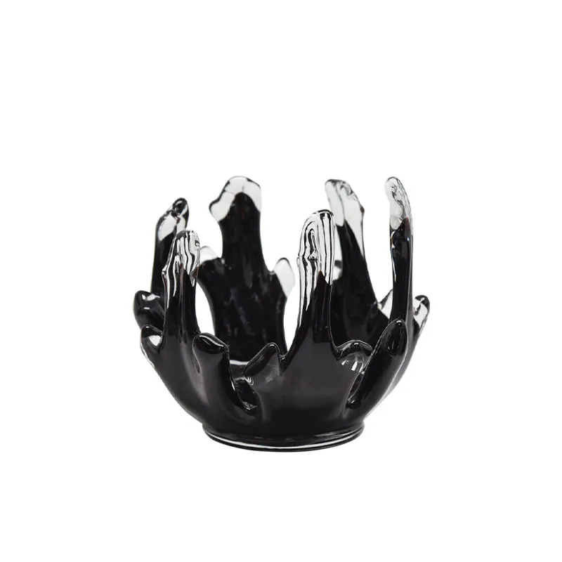 ΜΠΩΛ ΑΠΟ ΦΥΣΗΤΟ ΓΥΑΛΙ ΚΟΡΑΛΛΙ ΜΑΥΡΟ/ΔΙΑΦΑΝΟ - Φ16.5x15cm 12/ΚΙΒ