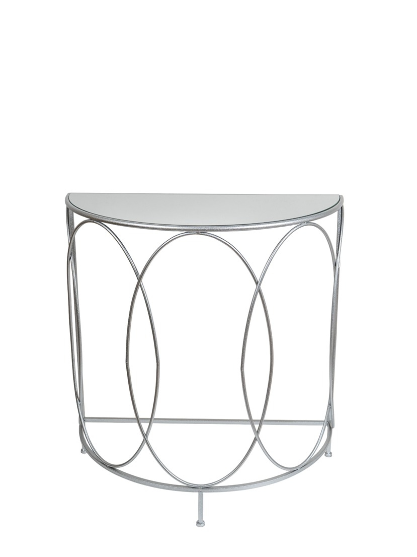 ΜΕΤΑΛΛΙΚΗ ΚΟΝΣΟΛΑ ΑΣΗΜΙ ΟΒΑΛ ΜΕ ΤΖΑΜΙ ΚΑΘΡΕΠΤΗ 75Χ37,56Χ81ΕΚ