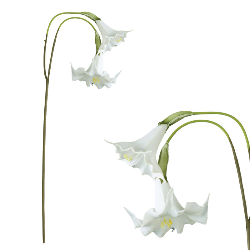 ΔΙΑΚΟΣΜΗΤΙΚΟ ΚΛΑΔΙ ΛΙΛΙΟΥΜ ΜΕ 2 ΑΝΘΗ REAL TOUCH ΛΕΥΚΟ - 20x14x98cm 12/72ΚΙΒ