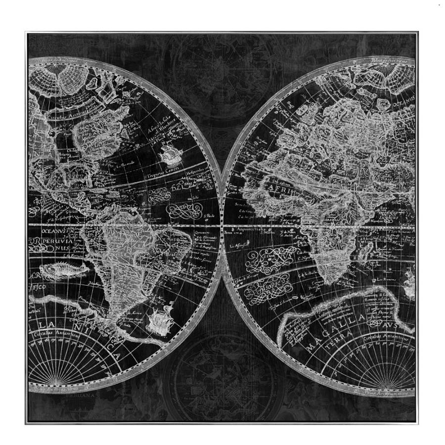 MAP ΠΙΝΑΚΑΣ ΔΙΑΚΟΣΜΗΣΗΣ 100x100x5cm ΚΑΜΒΑΣ ΜΑΥΡΟ ΑΣΗΜΙ ΞΥΛΟ