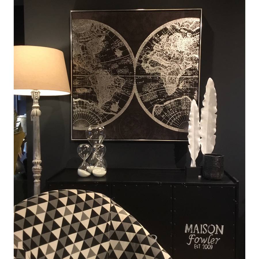 MAP ΠΙΝΑΚΑΣ ΔΙΑΚΟΣΜΗΣΗΣ 100x100x5cm ΚΑΜΒΑΣ ΜΑΥΡΟ ΑΣΗΜΙ ΞΥΛΟ