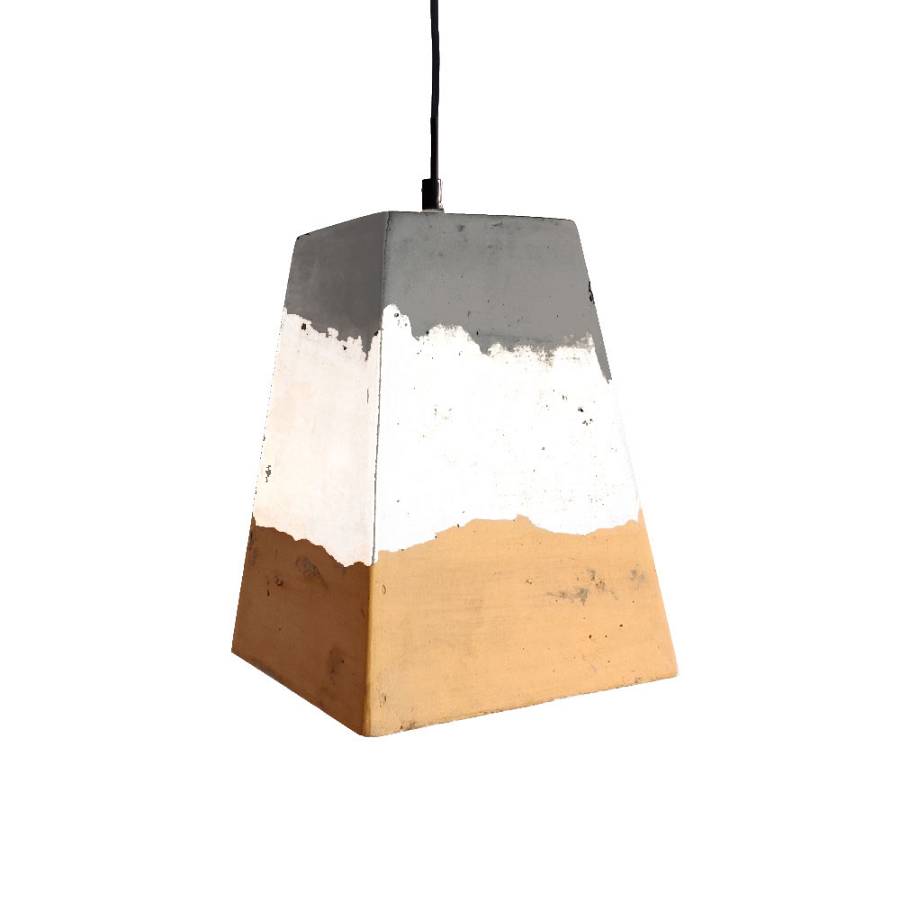 LETT ΦΩΤΙΣΤΙΚΟ ΟΡΟΦΗΣ 20x20x27cm ΤΣΙΜΕΝΤΟ ΚΙΤΡΙΝΟ ΓΚΡΙ ΛΕΥΚΟ