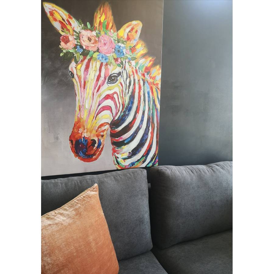 ZEBRA ΠΙΝΑΚΑΣ ΔΙΑΚΟΣΜΗΣΗΣ 80x120x4cm ΚΑΜΒΑΣ ΠΟΛΥΧΡΩΜΟ