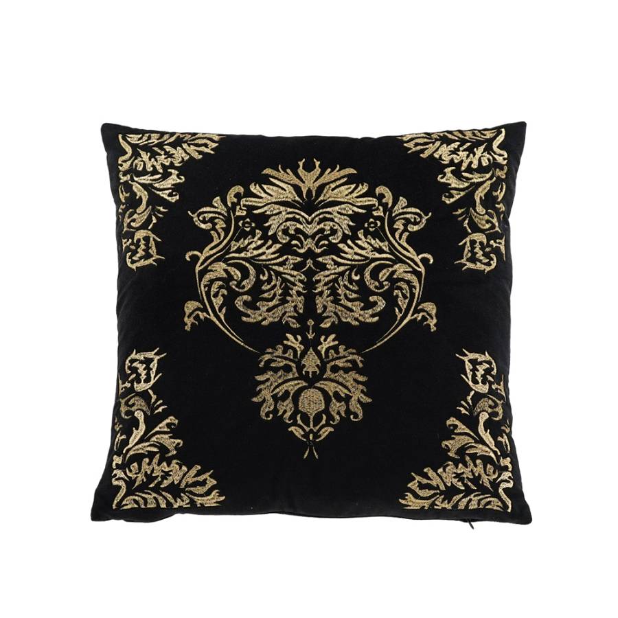 ROYAL ΔΙΑΚΟΣΜΗΤΙΚΟ ΜΑΞΙΛΑΡΙ 45x45cm ΒΕΛΟΥΔΟ ΧΡΥΣΟ ΜΑΥΡΟ