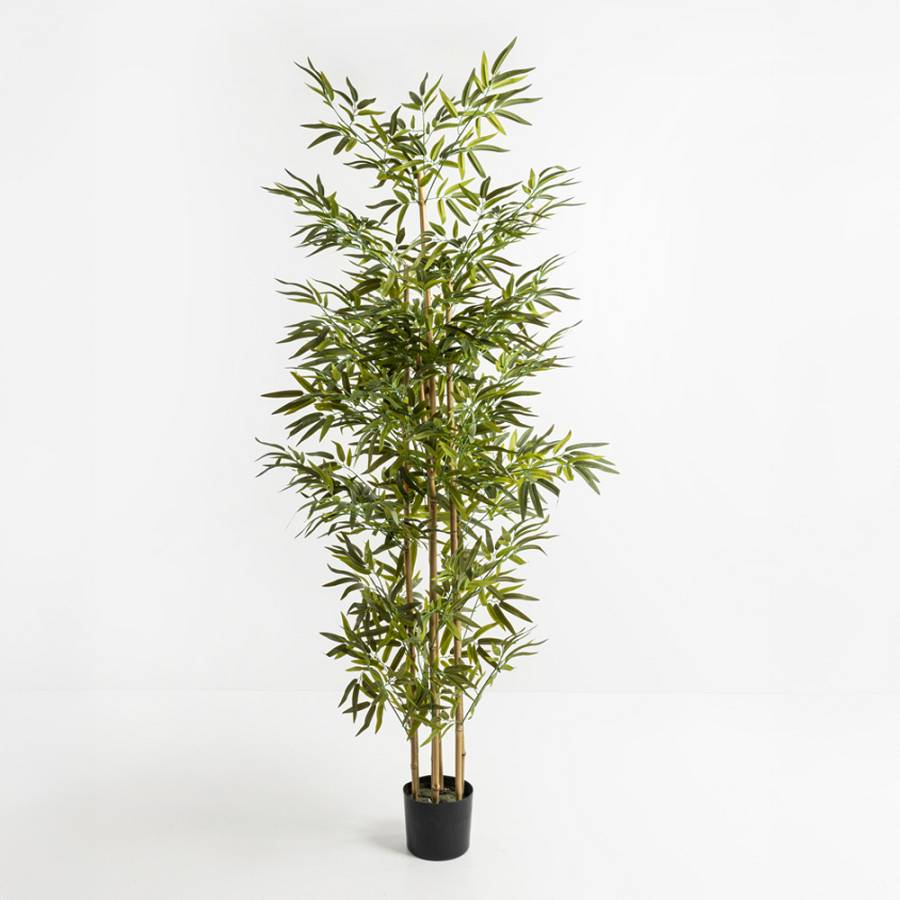 BAMBOO ΔΕΝΤΡΟ ΤΕΧΝΗΤΟ ΣΕ ΓΛΑΣΤΡΑ 190cm POLYESTER ΠΡΑΣΙΝΟ PVC