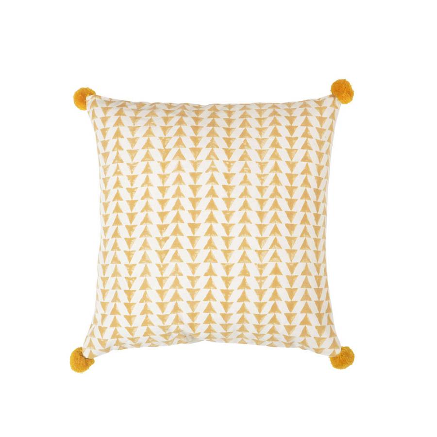 DANDI 2 ΔΙΑΚΟΣΜΗΤΙΚΟ ΜΑΞΙΛΑΡΙ 45x45cm ΒΑΜΒΑΚΙ ΛΕΥΚΟ ΚΙΤΡΙΝΟ