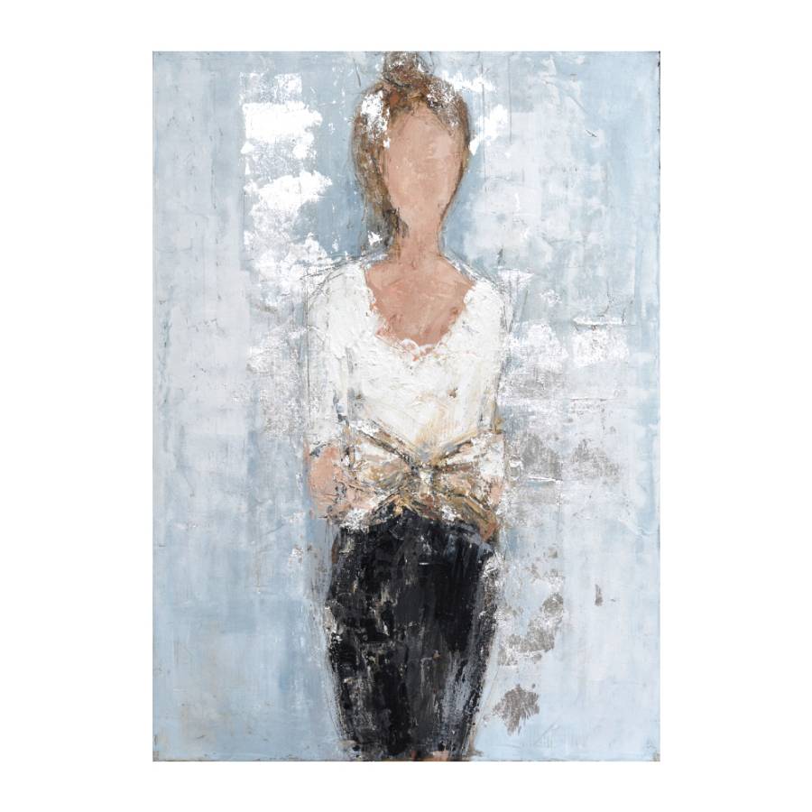 DAME ΠΙΝΑΚΑΣ ΔΙΑΚΟΣΜΗΣΗΣ 90x120x3cm ΚΑΜΒΑΣ ΓΚΡΙ ΛΕΥΚΟ ΜΑΥΡΟ ΞΥΛΟ ΧΡΥΣΟ