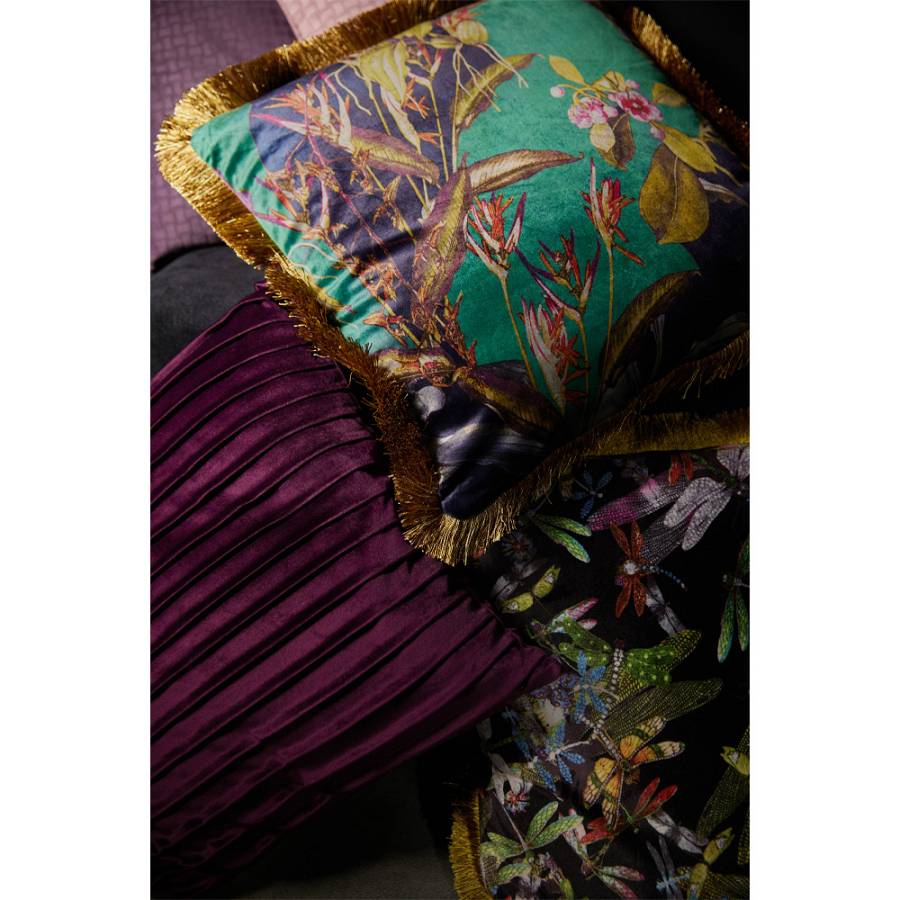 PLISSE ΔΙΑΚΟΣΜΗΤΙΚΟ ΜΑΞΙΛΑΡΙ 45x45cm ΒΕΛΟΥΔΟ ΜΩΒ