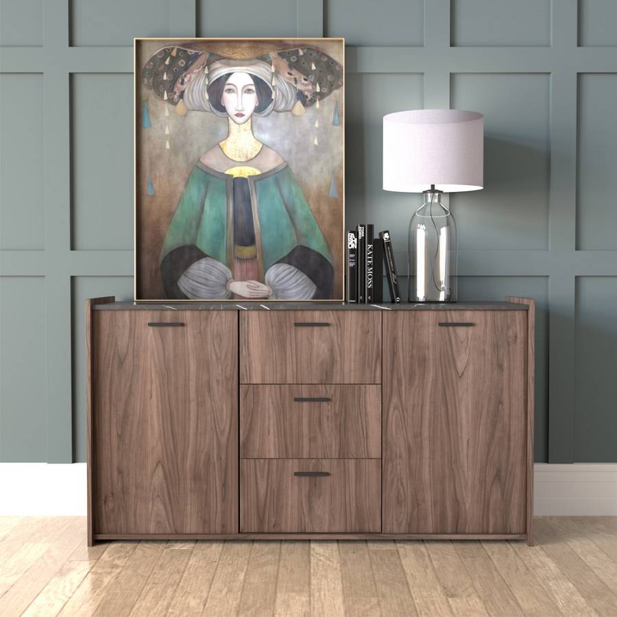 EAST LADY ΠΙΝΑΚΑΣ ΔΙΑΚΟΣΜΗΣΗΣ 80x100x5cm ΚΑΜΒΑΣ ΠΟΛΥΧΡΩΜΟ ΞΥΛΟ ΧΡΥΣΟ