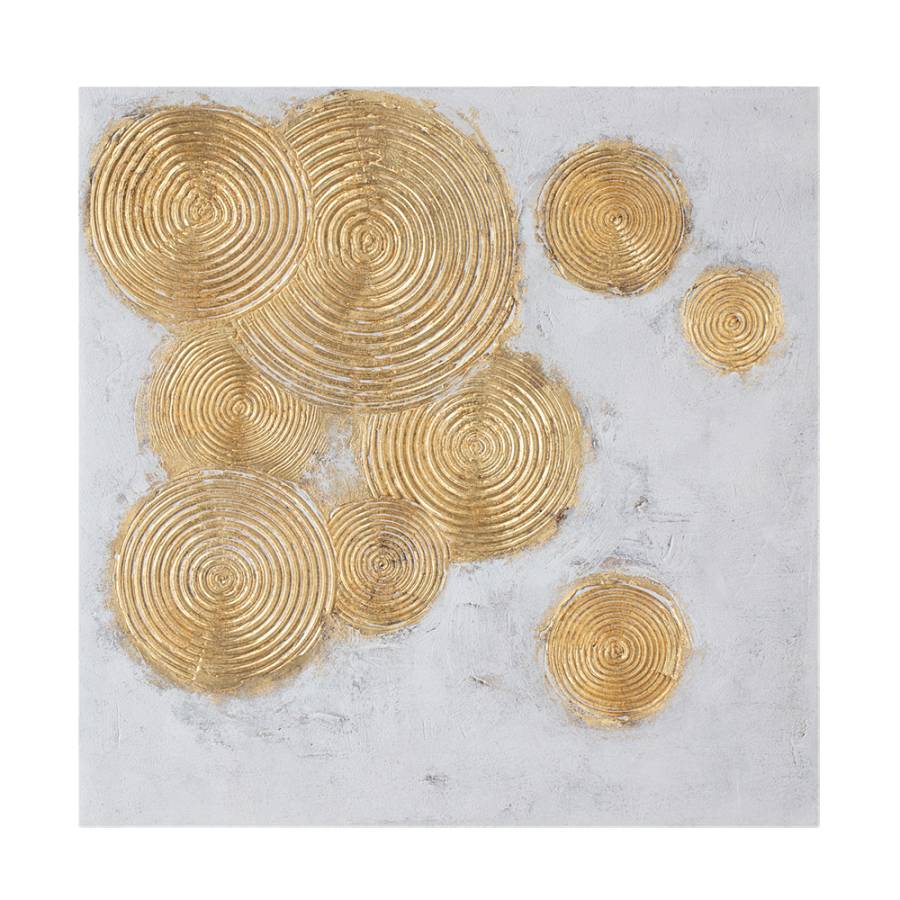 FESTOS ΠΙΝΑΚΑΣ ΔΙΑΚΟΣΜΗΣΗΣ 82x82x5cm ΚΑΜΒΑΣ ΧΡΥΣΟ ΛΕΥΚΟ ΞΥΛΟ ΧΡΥΣΟ