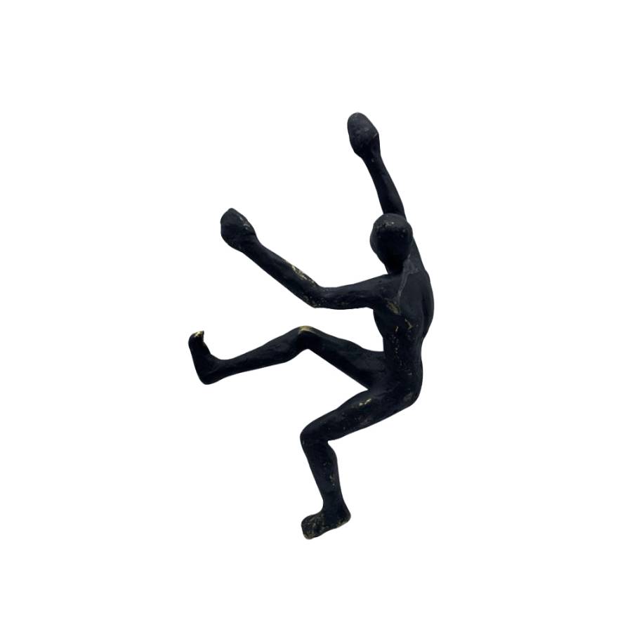 CLIMBER ΔΙΑΚΟΣΜΗΤΙΚΟ ΤΟΙΧΟΥ 14x6x24cm POLYRESIN ΜΑΥΡΟ ΧΡΥΣΟ