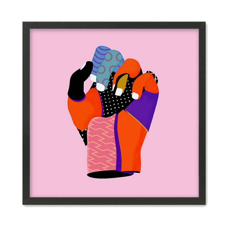 JACINTO ΠΙΝΑΚΑΣ 50x50x2cm MDF ΠΟΛΥΧΡΩΜΟ ΧΑΡΤΙ ΜΑΥΡΟ