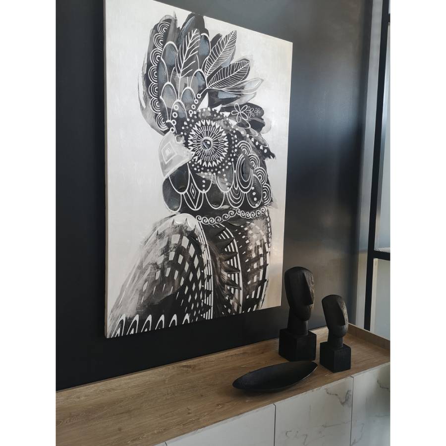 BLACK MAJOR ΠΙΝΑΚΑΣ ΔΙΑΚΟΣΜΗΣΗΣ 80x120x4cm ΚΑΜΒΑΣ ΛΕΥΚΟ ΜΑΥΡΟ ΞΥΛΟ