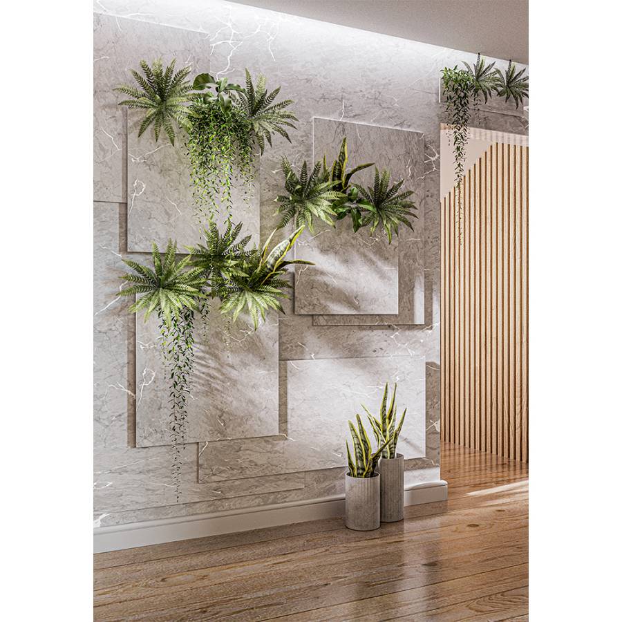 BOSTON FERN ΦΥΤΟ ΤΕΧΝΗΤΟ ΣΕ ΓΛΑΣΤΡΑ 36cm POLYESTER ΠΡΑΣΙΝΟ PE/PP