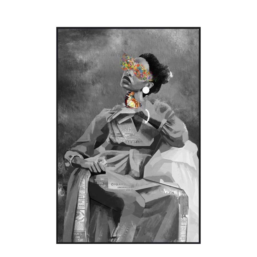 STYLE FEMME ΠΙΝΑΚΑΣ ΔΙΑΚΟΣΜΗΣΗΣ 62x92x5cm ΚΑΜΒΑΣ ΠΟΛΥΧΡΩΜΟ ΞΥΛΟ ΜΑΥΡΟ