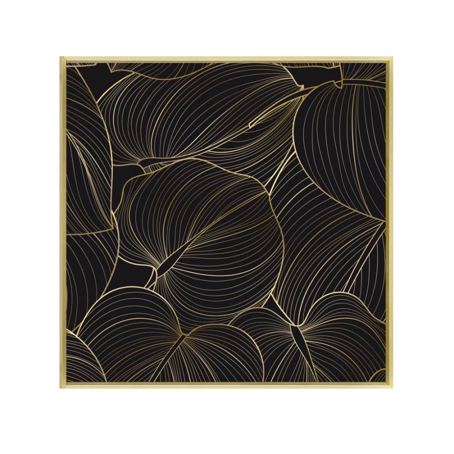 ARBARO ΠΙΝΑΚΑΣ ΔΙΑΚΟΣΜΗΣΗΣ 52x52x4cm ΚΑΜΒΑΣ ΜΑΥΡΟ ΧΡΥΣΟ ΞΥΛΟ ΧΡΥΣΟ