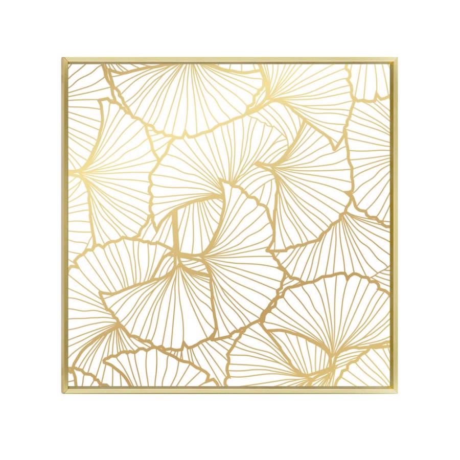 LANGO WHITE ΠΙΝΑΚΑΣ ΔΙΑΚΟΣΜΗΣΗΣ 52x52x4cm ΚΑΜΒΑΣ ΛΕΥΚΟ ΧΡΥΣΟ ΞΥΛΟ ΧΡΥΣΟ